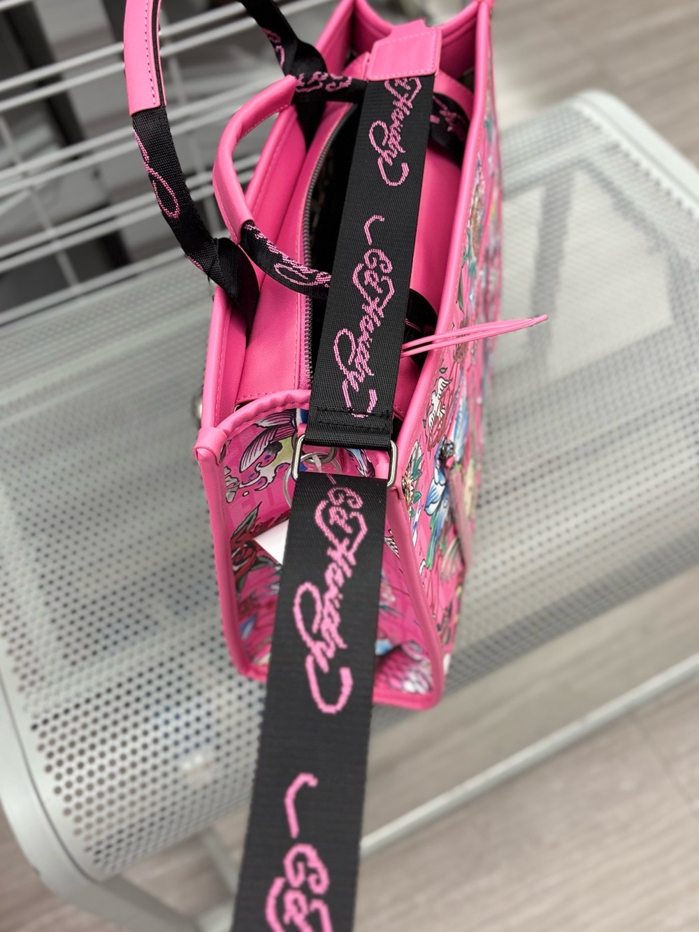 Ed Hardy Tote denim & pink NWT - Picture 10 of 11